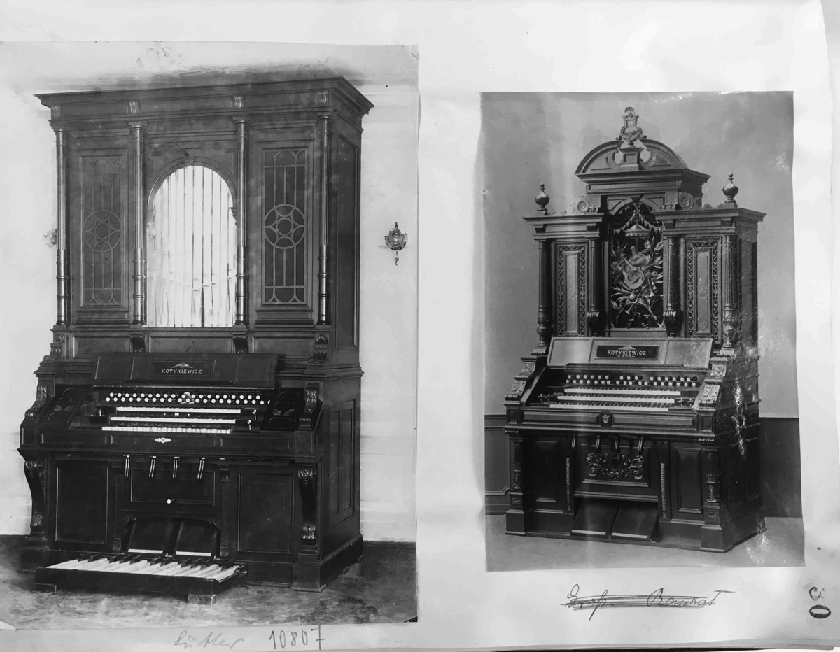 Links: 13 Stimmen, stark intoniert, Nummer 9500 am 1. Nov. 1912 an Heinrich Zimmermann in St. Petersburg erstausgelierfert.